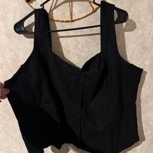 Old Navy Black Button-Up Tank Top